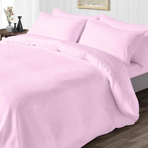 Home Choice Duvet Collection 100% Cotton Pink Stripes Select Item/TC/Size - Picture 1 of 11