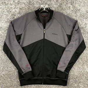 Ben Sherman World Tour Track Jacket Full Zip Men Size Medium Gray Black Y2K - Picture 1 of 11