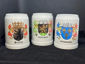Vintage Gerz W. Germany Munchen 0.5l Stoneware Beer Stein VG, set of 3 - Picture 1 of 6