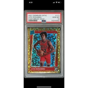 2021-22 Donruss Optic Ayo Dosunmu *PSA 10* Fast Break Disco GOLD 7/10 Rookie - Bild 1 von 4