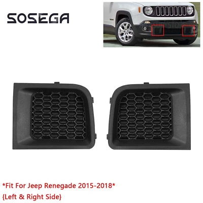 Juego de cubierta de bisel de parachoques delantero lateral diestro y derecho para Jeep Renegade 2015-2018 Foto 1 de 4