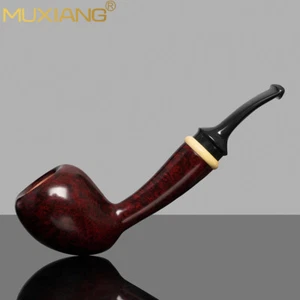 MUXIANG Small Acorn Pipe Briar Wooden Tobacco Pipe Handmade Smooth Freehand Pipe - Foto 1 di 3