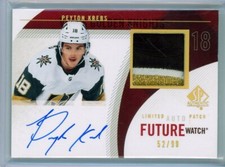2020-21 SP Authentic '10-11 Retro Future Watch PATCH AUTO Peyton Krebs RC /99