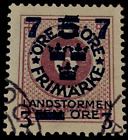 Sweden: 1918 Territorial Defense - Overprinted LANDSTORMEN. (Collectible Stamp).