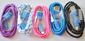 FLASH BRAIDED LED light glow MICRO USB charger cable FOR samsung GALAXY S6+ S4 - Picture 1 of 11
