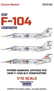 Decalcomanie Caracal 1/72 LOCKHEED F-104C STARFIGHTER U.S. Air Force versioni - Foto 1 di 8