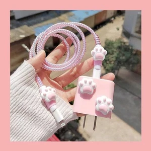 Katzen-Pfote Daten draht wickler Datenleitung Zubehör USB-Kabel abdeckung - Photo 1/7