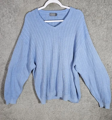 Vintage Talbots Sweater Mens Size XL Blue V-Neck Pullover Preppy Grandpacore - Image 1 of 4