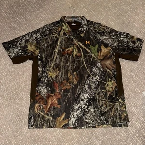 Under Armour Mossy Oak Short Sleeve Shirt XXL Hunting Camo Stretch Vented Back - Picture 1 of 8
