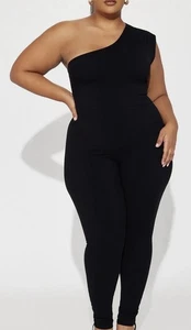 Moda Nova Talla 1X Mono Negro Un Hombro Escarlata Arrancado Legging Nuevo con Etiquetas - Imagen 1 de 5