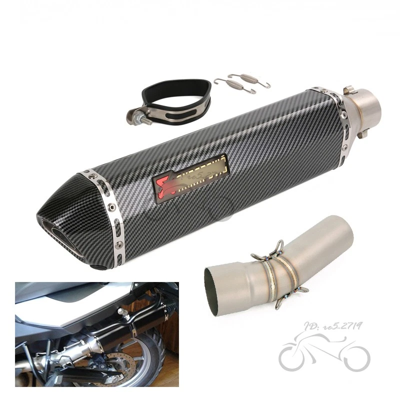 Silenciador tubo de escape medio 470 mm deslizamiento para BMW F800GS 2008-2017 F800R F700GS Foto 1 de 4