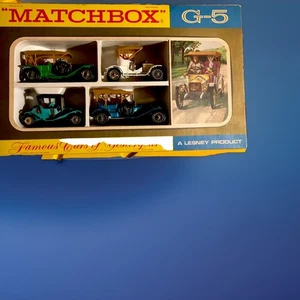 VINTAGE MATCHBOX LESNEY MODELS OF YESTERYEAR G-5 GIFT BOX SET 4 CAR SET - Picture 1 of 7