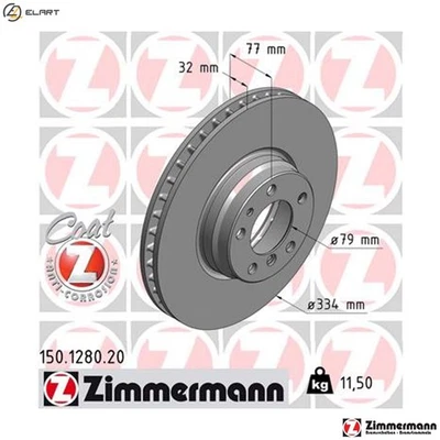 2x BRAKE DISC 150.1280.20 FOR BMW M67D39 3.9L 8cyl 7 E38 M73B54 5.4L 12cyl 7 E38 - Image 1 of 4