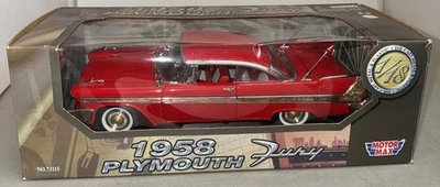 Motor Max 1958 Plymouth Fury 1:18 Scale Die-Cast Metal Red & Gold #73115 - Image 1 of 4