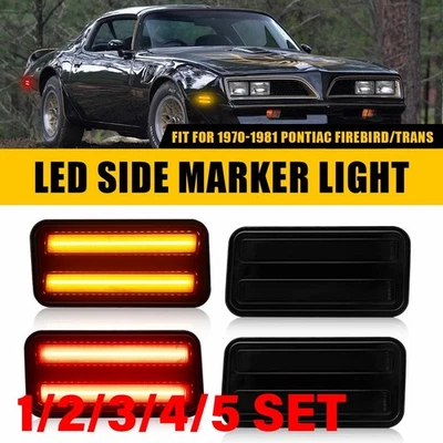 Luz de señalización lateral LED roja ámbar para Pontiac Firebird/Trans 1970-81 1-5SET Foto 1 de 4
