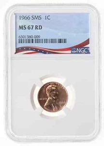1966 Lincoln Cent SMS NGC MS-67 RD - Picture 1 of 2