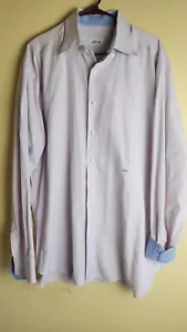 Brioni Camicia Uomo 2XL XXL Blu Rosso Bianco Abito a Quadri Bottoni Italia - Foto 1 di 11