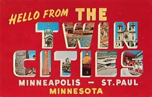 Minneapolis St Paul Minnesota, Großbrief Grüße, Vintage Postkarte - Bild 1 von 2