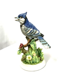 Estatuilla vintage pintada a mano azul Jay Bird Angeline originales Japón - Imagen 1 de 10