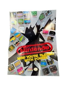 Nintendo NES che gioca con potenza! Inserto poster promozionale 12"x16" *OVALE SOQ - 1989* - Foto 1 di 6