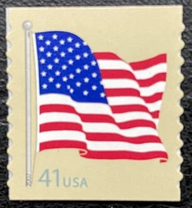 2007 Scott #4186 - 41¢ - AMERICAN FLAG - Single Coil Stamp - Mint NH - Picture 1 of 1
