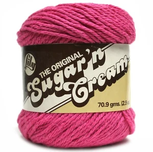Lily ORIGINAL Sugar 'n Cream Hilado Impactante Rosa #31 Algodón 2.5 OZ Nuevo Antiguo Stock - Imagen 1 de 2