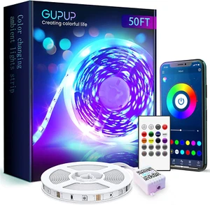 Bluetooth LED Strip Lights 50Ft,Color Changing LED Lights for Bedroom,Built-In-M - Picture 1 of 12