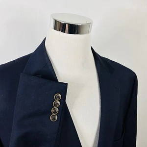 Joseph & Feiss 50R Blazer 100% Wool Navy Blue Gold Two Button Lined Vented - Picture 1 of 8