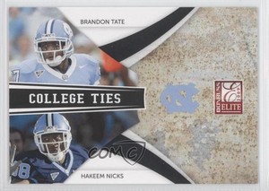 2009 Donruss Elite College Ties Combos Black Brandon Tate Hakeem Nicks Rookie RC