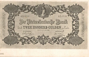BANCONOTE PAPER MONEY BILLETS - OLANDA, HOLLAND, NEDERLAND - 200 GULDEN - #017 - Picture 1 of 2