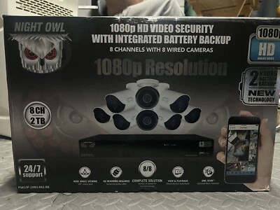 Night Owl Series 8 Channel Bluetooth DVR with 8 Wired 1080p HD 2TB - Image 1 of 4