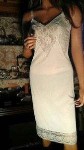 VTG 60's MACY'S YOUTH FORM GR. 32 WEISSE SEIDIGE NYLON-VOLLWÄSCHE - Bild 1 von 5