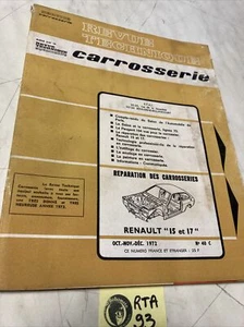 Renault 15 17 R15 R17 Revue Technique Automobile Carrosserie RTC édition 1972 - Imagen 1 de 11
