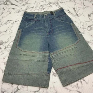 Pantaloncini da uomo Vokal by Nelly blu medio | vintage | rosso | denim cucito cachi nuovi con etichette - Foto 1 di 5