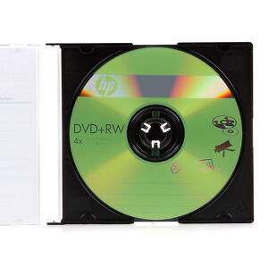 2-PK HP Logo 4x Blank DVD+RW DVDRW ReWritable Disc in Slim Jewel Case