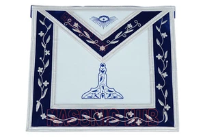 Masonic Blue Lodge Officer 100% Lambskin Apron Hand Made - SENIOR WARDEN - Picture 1 of 2