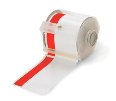 Cinta de etiquetas de vinilo de 4" para impresora GlobalMark 1" raya roja - advertencia de arco eléctrico Foto 1 de 4