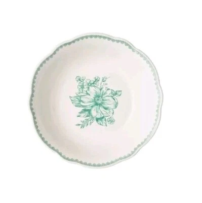 Cuatro (4) cuencos de gres Pioneer Woman ~ AGATHA GREEN ~ borde festoneado ~ 7" Foto 1 de 4