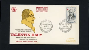 FRANCE PARIS 1959 PREMIER JOUR Cover FDC VALENTIN HAUY Red Cross Croix Rouge - Picture 1 of 2