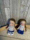 2 Pee Wee Vintage Dolls 1960s Pocket Dolls by Uneeda Co 3.5" Toys Plastic Lot 38