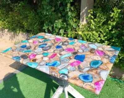 Mix Agate Table Top / Agate Counter Top / Agate Coffee Table Top Kitchen Slabs - Image 1 of 4