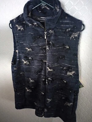 Chaleco polar diamante negro estampado caballo nuevo con etiquetas talla L  Foto 1 de 4