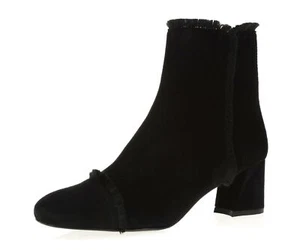Stuart Weitzman 245781 Womens Suede Ankle Bootie Solid Black Size 8.5 Medium - Picture 1 of 4