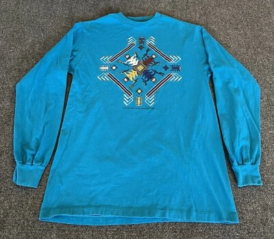 Southwestern VTG T Shirt 1989 “Great Star Chant” Blue Long Sleeve Native Large - Image 1 of 4