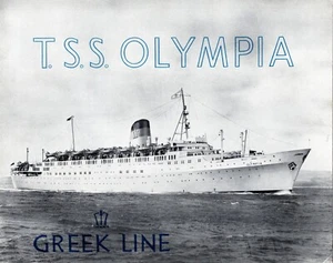 1953 Greek Line Deluxe OLYMPIA Intro Brochure w/ Interior Photos & Color Cutaway - Picture 1 of 5