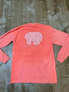 Ivory Ella Women's Medium Coral Cotton Paisley Elephant Long sleeve Tee - Picture 1 of 8