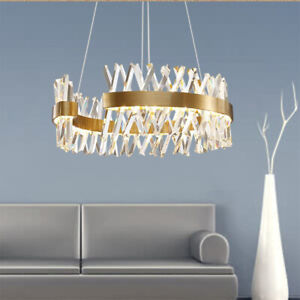 Ceiling Light LED Lights Modern K9 Crystal Gold Halo Chandelier