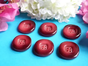 350C Stunning Buttons Vintage " Cherry " Red Pink Lot Of 6 - Picture 1 of 4