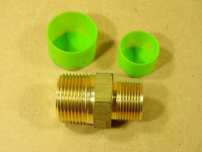 3/4 MPT x 1/2 MPT, Brass Reducing Nipple, Swagelok Heavy Duty  - New - Image 1 of 4