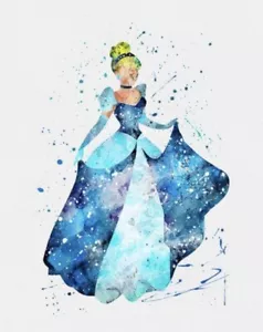 Aschenputtel Aquarell Druck ca. 8”x10” - Bild 1 von 1
